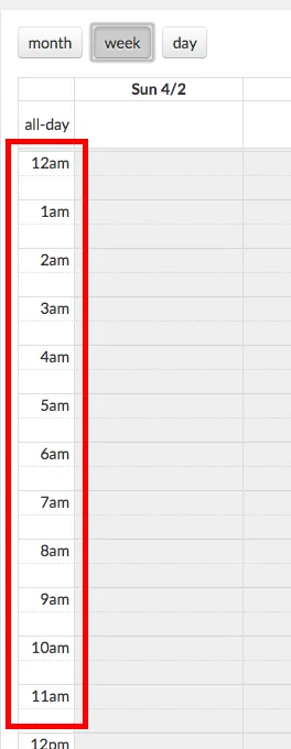 vertical axis display calendar